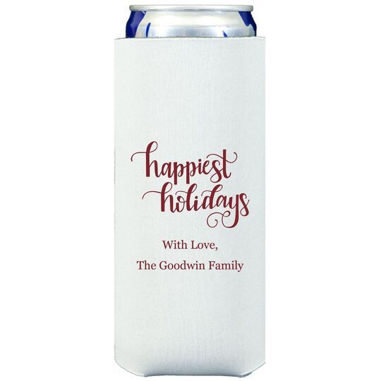 Hand Lettered Happiest Holidays Collapsible Slim Huggers